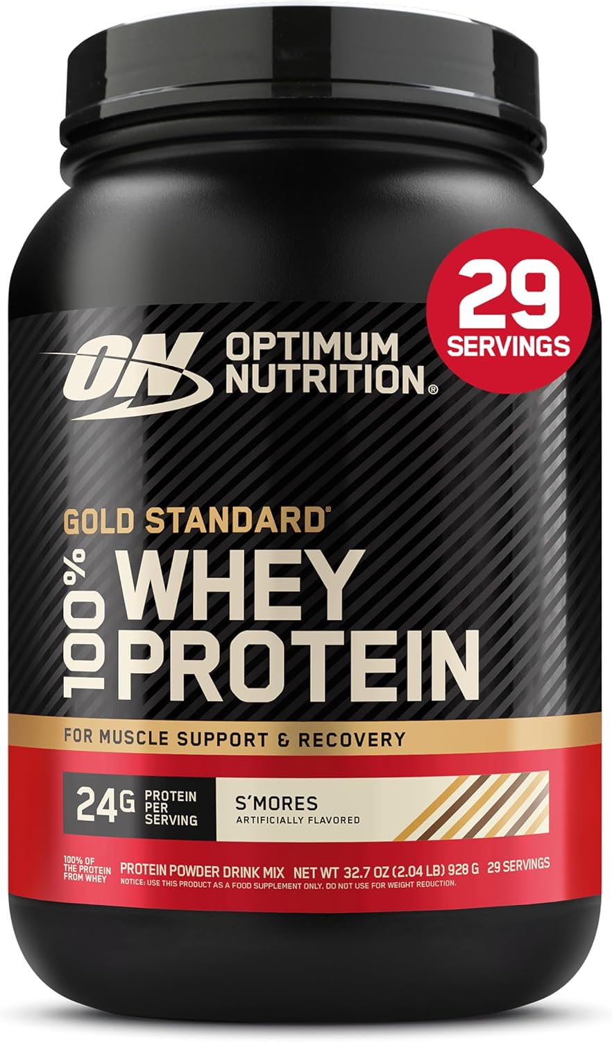 Optimum Nutrition Gold Standard Whey Protein Powder, S'Mores, 2 LB