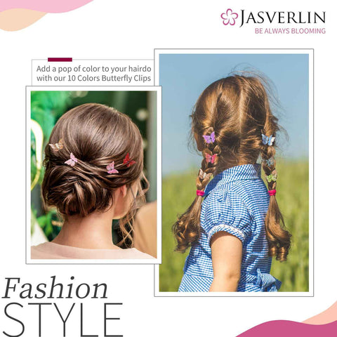 JASVERLIN Glitter Butterfly Hair Claw Clips, Y2K Hair Accessories 50 Pcs