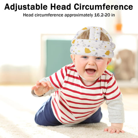 Baby Head Protector for Crawling Walking, Baby Helmet Adjustable No Bumps and Soft Cushion, Infant Safety Cap for Kid Learning to Walk