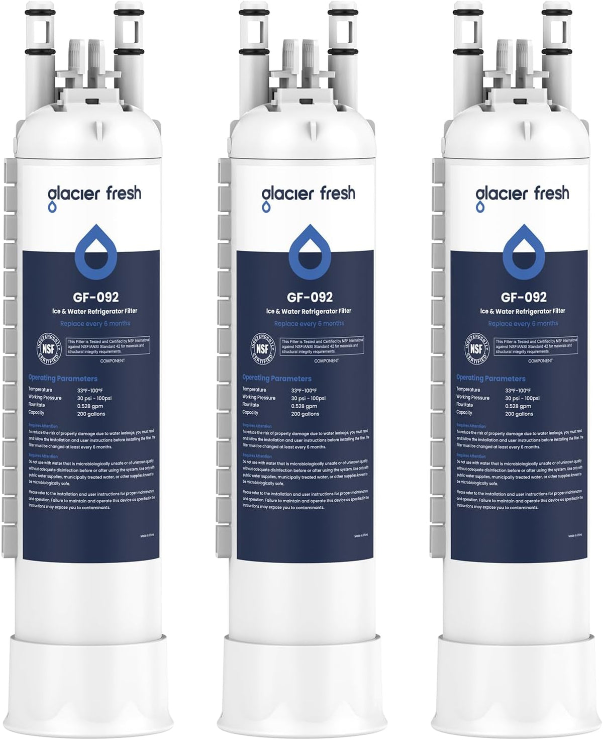 GLACIER FRESH FPPWFU01 Frigidaire PurePour Water Filter Replacement, 3 Pack