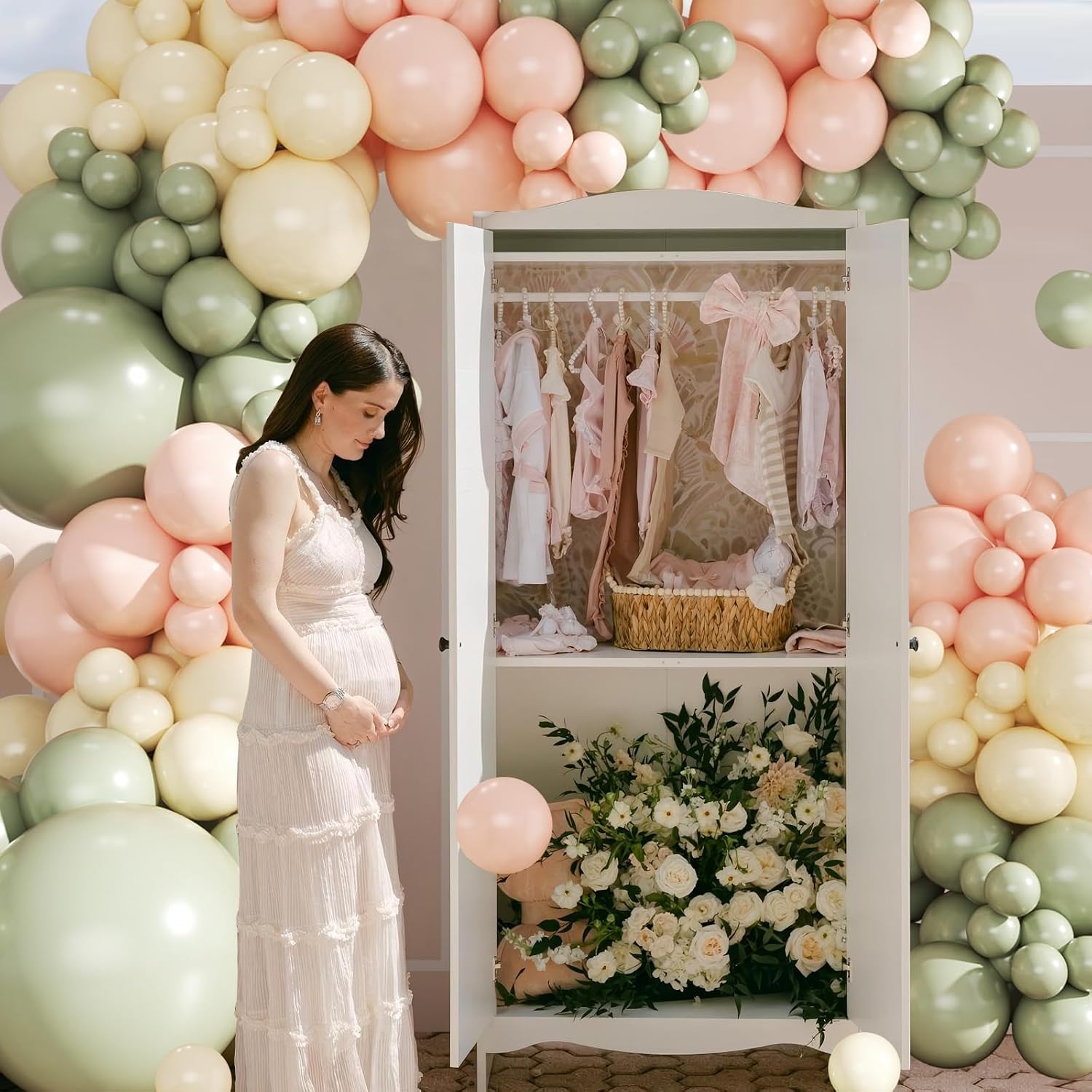 Sage Green Balloon Arch Kit for Baby Shower Bridal Shower Decorations