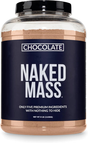 NAKED Chocolate Mass Gainer - All Natural Weight Gainer Protein Powder - 8lb Bulk, NSF Certified, GMO Free, Gluten Free & Soy Free. No Artificial Ingredients - 1,360 Calories