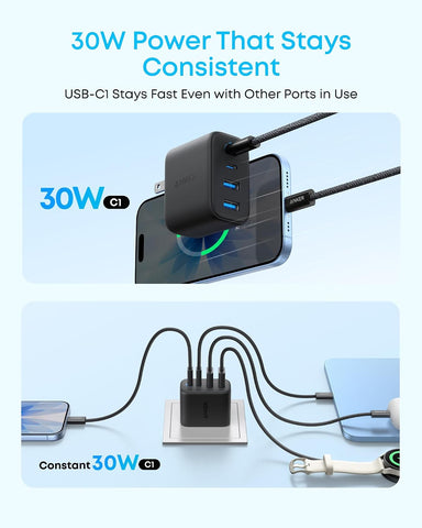 Anker Zolo USB C Charger Block, 50W Max Output Type C Charger Fast Charging