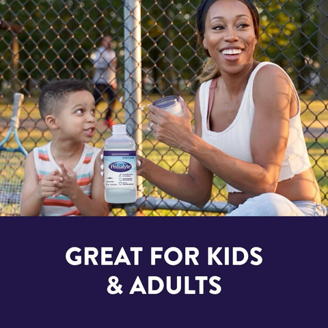 Pedialyte Electrolyte Drink , Hydration Drinks for Kids & Adults, Unflavored, 1 Liter, Pack of 8
