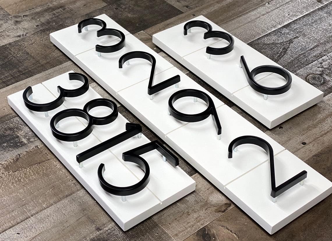 5" Stainless Steel Floating House Number, Metal Modern House Numbers (6)