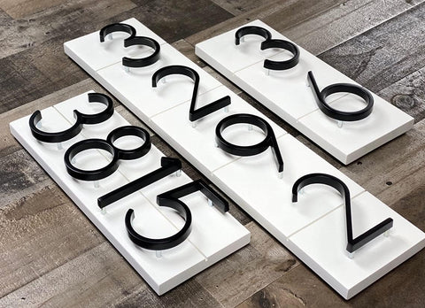 5" Stainless Steel Floating House Number, Metal Modern House Numbers (6)