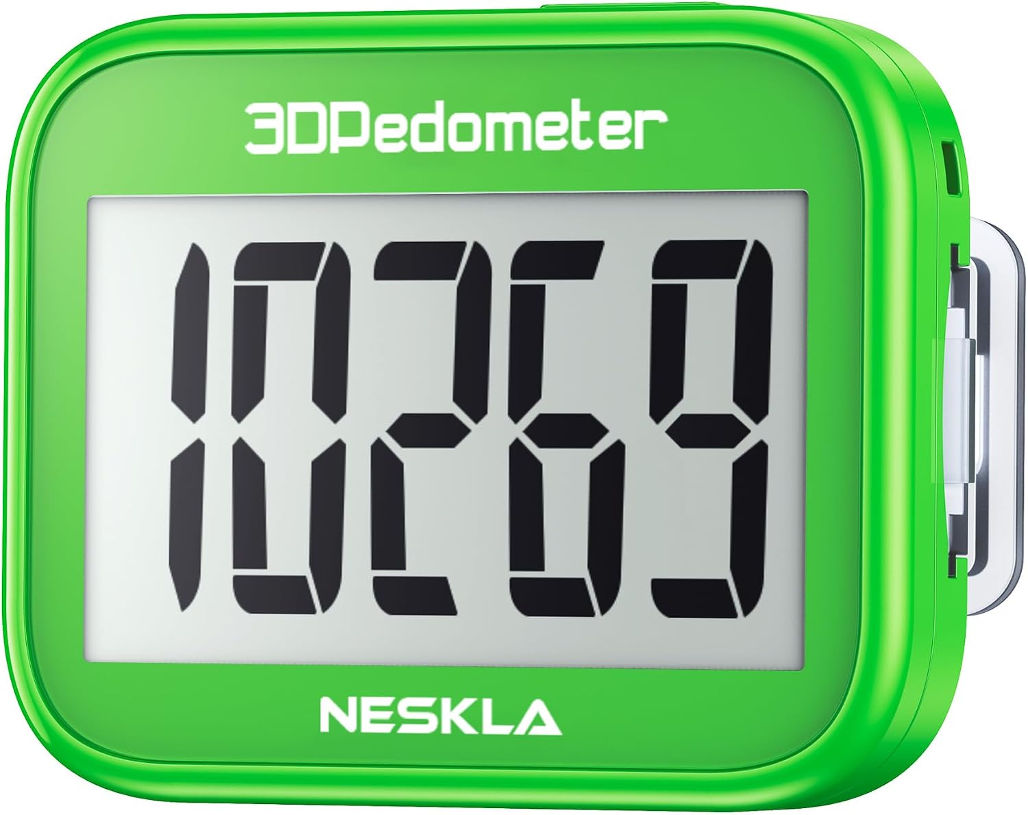 3D Pedometer, Simple Step Tracker with Large LCD Display for Walking