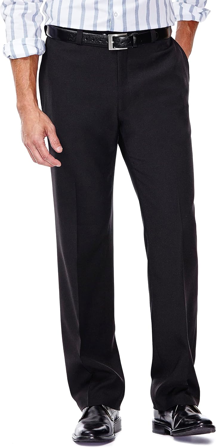 Haggar Men's E-CLO Repreve Stria Flat Front Dress Pant