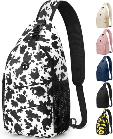 Pritent Crossbody Bags for Women Men Trendy Sling Bag Backpack Casual Chest Bag with Convertible Shoulder Strap