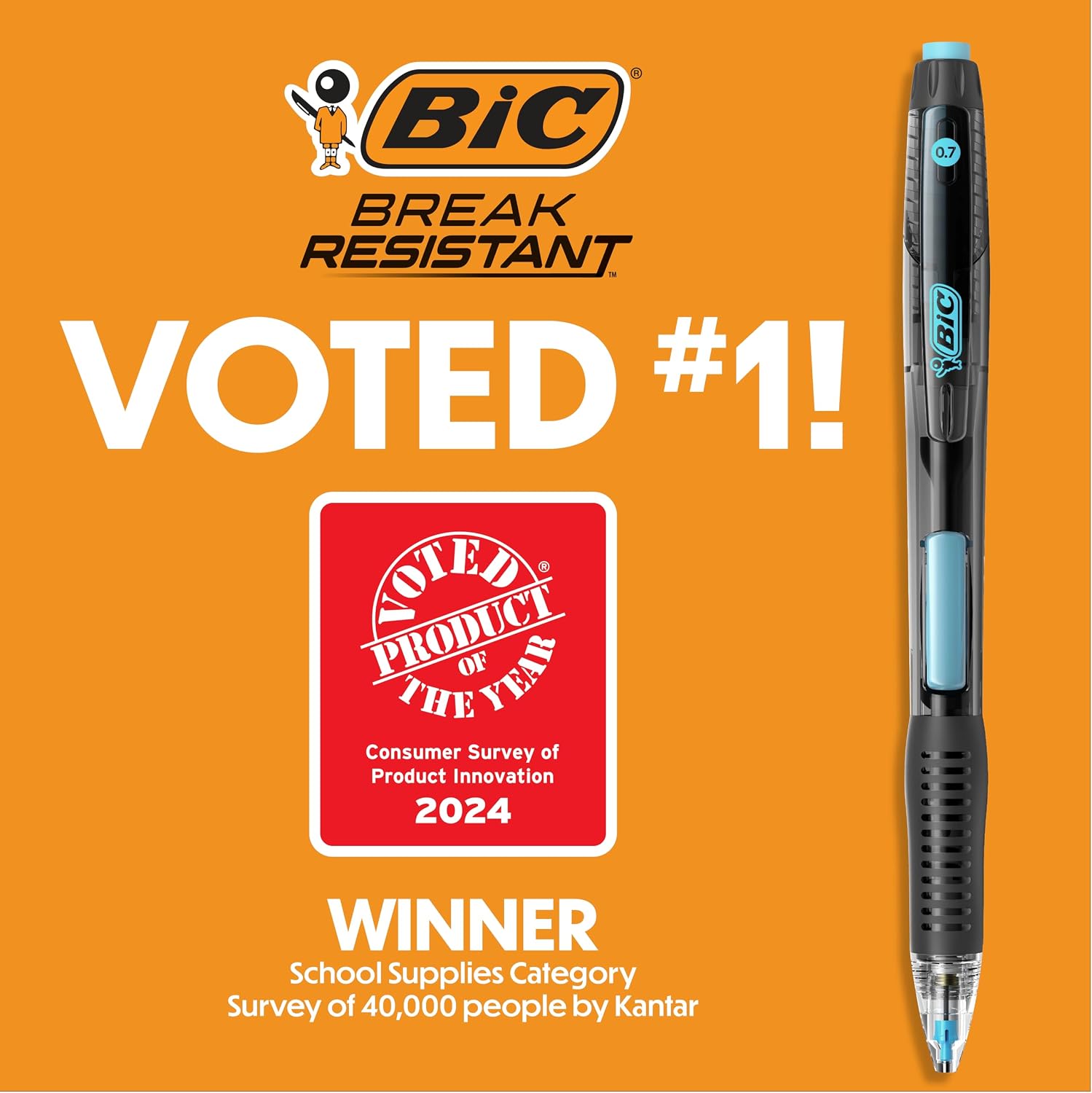 BIC Break Resistant Mechanical Pencils with Erasers, 4-Count Pack