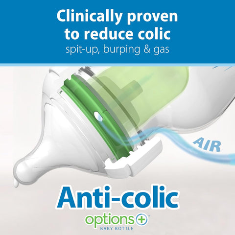 Dr. Brown's Anti-Colic Options+ Wide-Neck Baby Bottles, 9 oz, 4-Pack