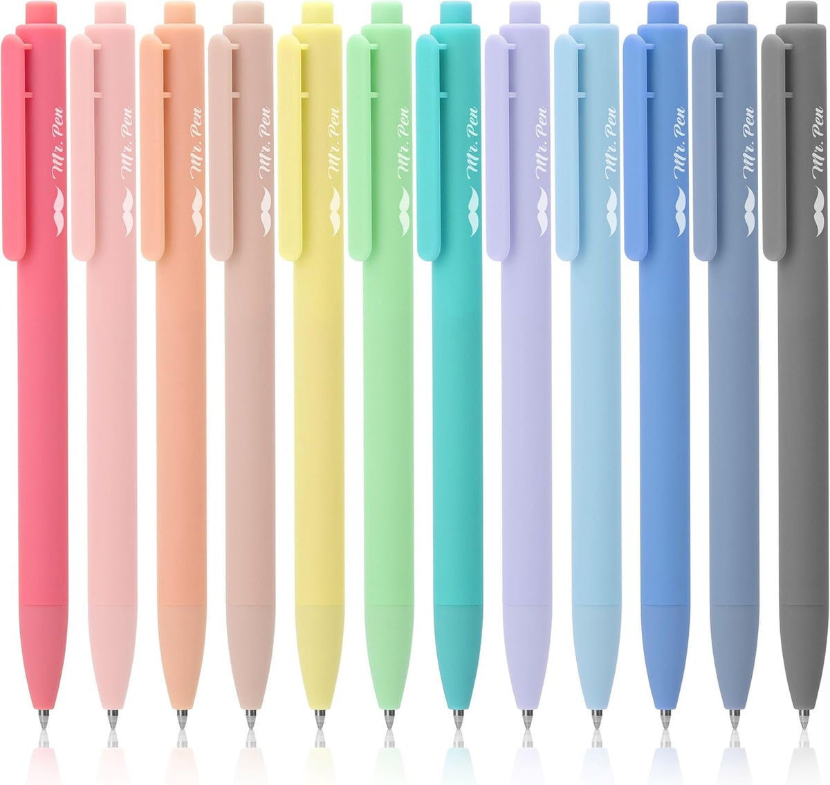 Mr. Pen- Retractable Gel Pens, 12 Pack, Colorful Ink, Fine Point 0.7mm