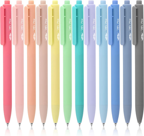 Mr. Pen- Retractable Gel Pens, 12 Pack, Colorful Ink, Fine Point 0.7mm