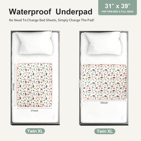 1 Pcak Baby & Kids Waterproof Pee Pad 31x39 Dino Bed Wetting Pad