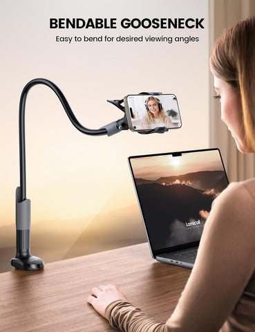 Lamicall Gooseneck Bed Phone Holder 33.4" Full Adjustable Flexible Arm