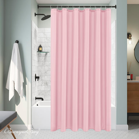 Fabric Shower Curtain Liner 72x72 Inch-Pink Standard Size Shower Liners