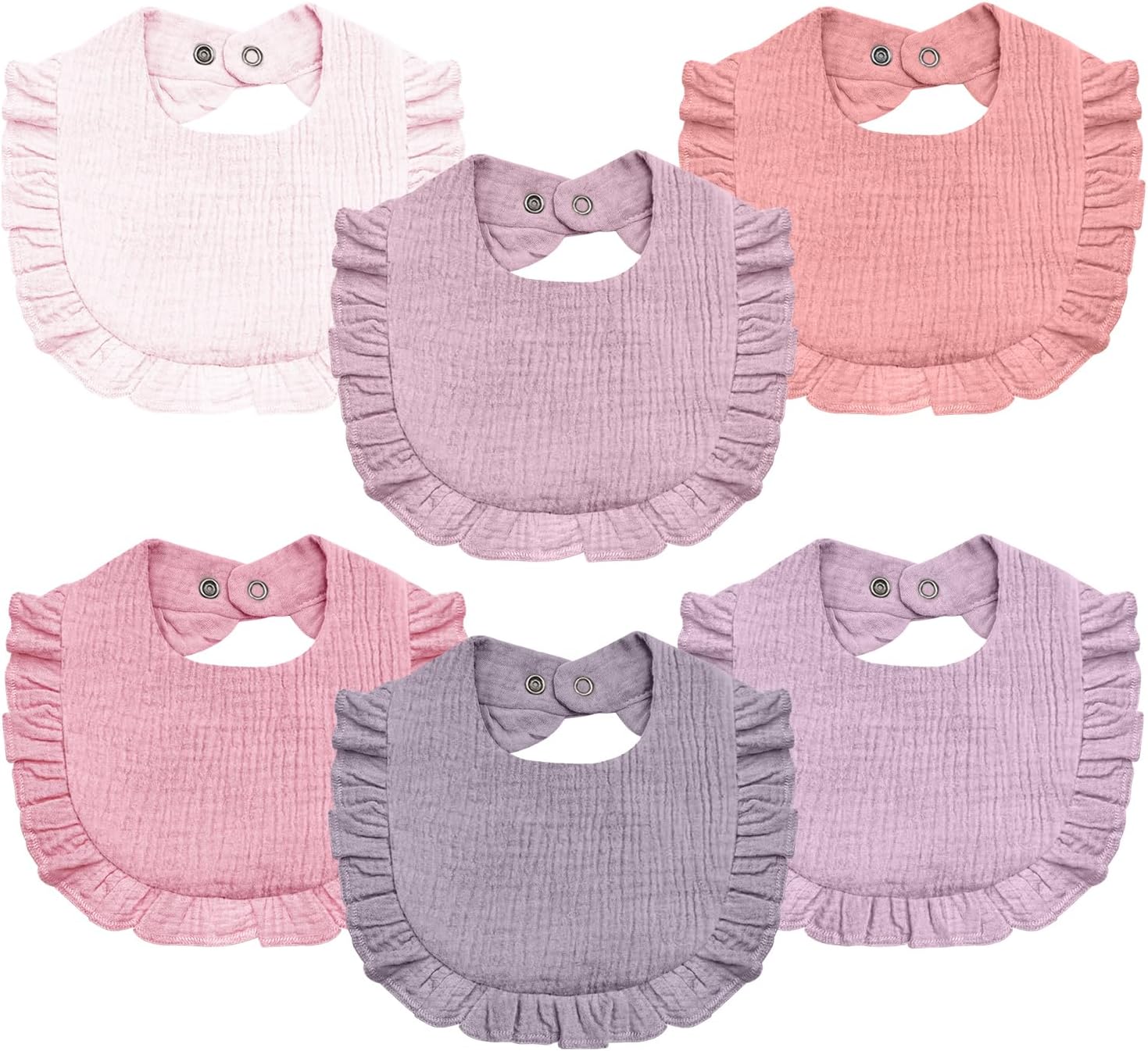 NISXABEBE Baby Muslin Bibs,6 Pcs Drool Bandana Bibs for Baby Girl Drooling and Teething,Soft and Absorbent Cotton for Newborn