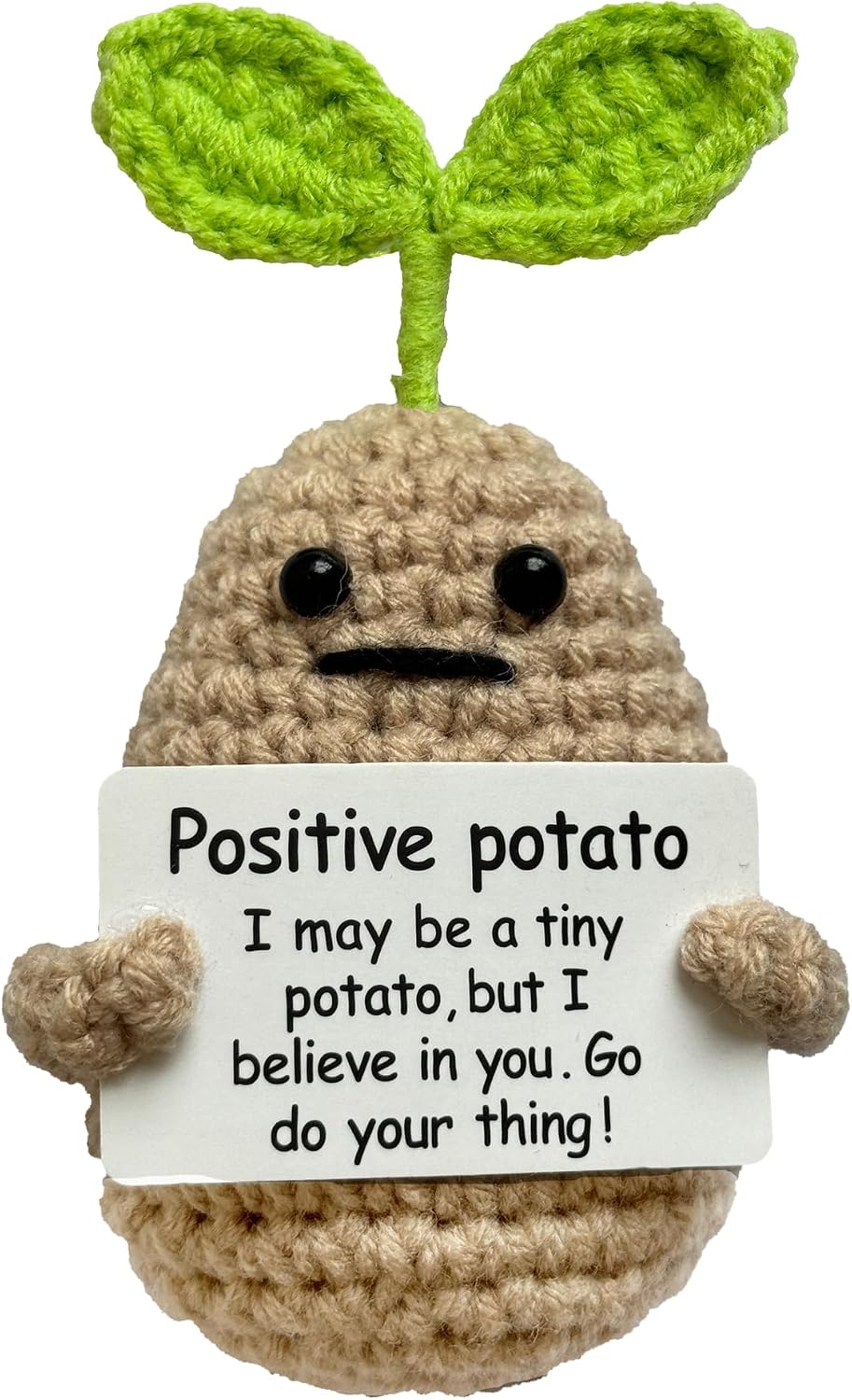 Handmade Positive Energy Crochet Sprouting Potato Gift for Women & Men