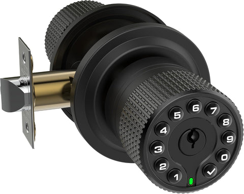 iulock Keypad & Key Smart Door Lock, 50 User Codes, Waterproof, Auto Lock - Matte Black