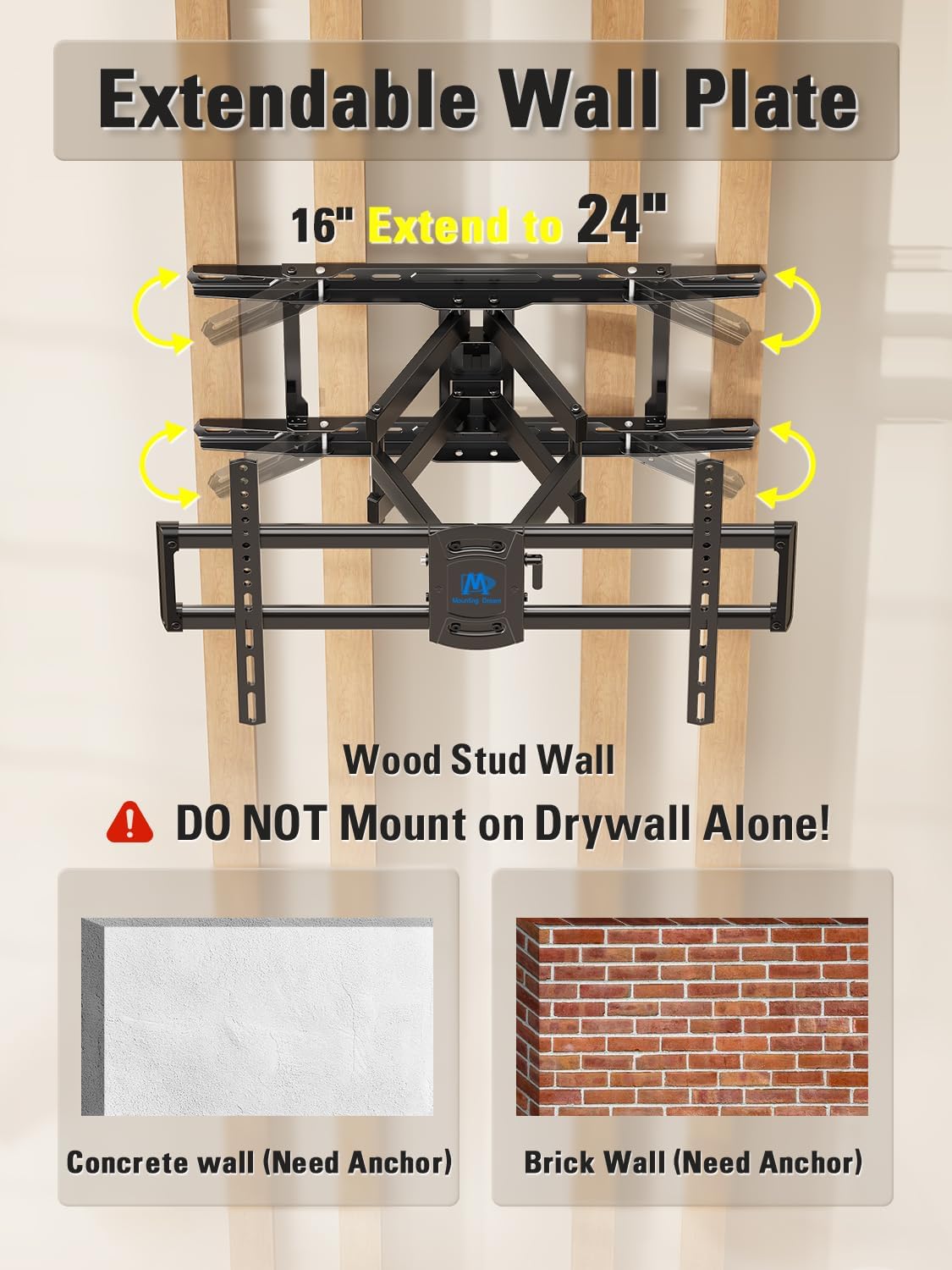 Mounting Dream TV Wall Mount for Most 42-84 Inch TVs