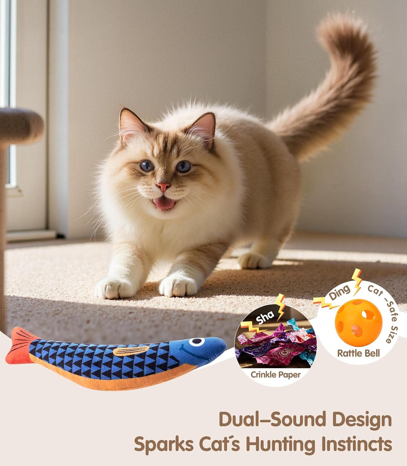 PetBusy Cat Toys with [5000 mg A+Natural Catnip & Silvervine] Kicker Fun