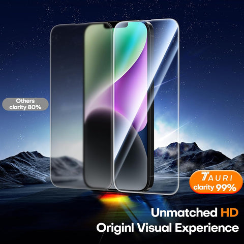 TAURI 2 Pack for iPhone 14 Screen Protector, 1-Step Install