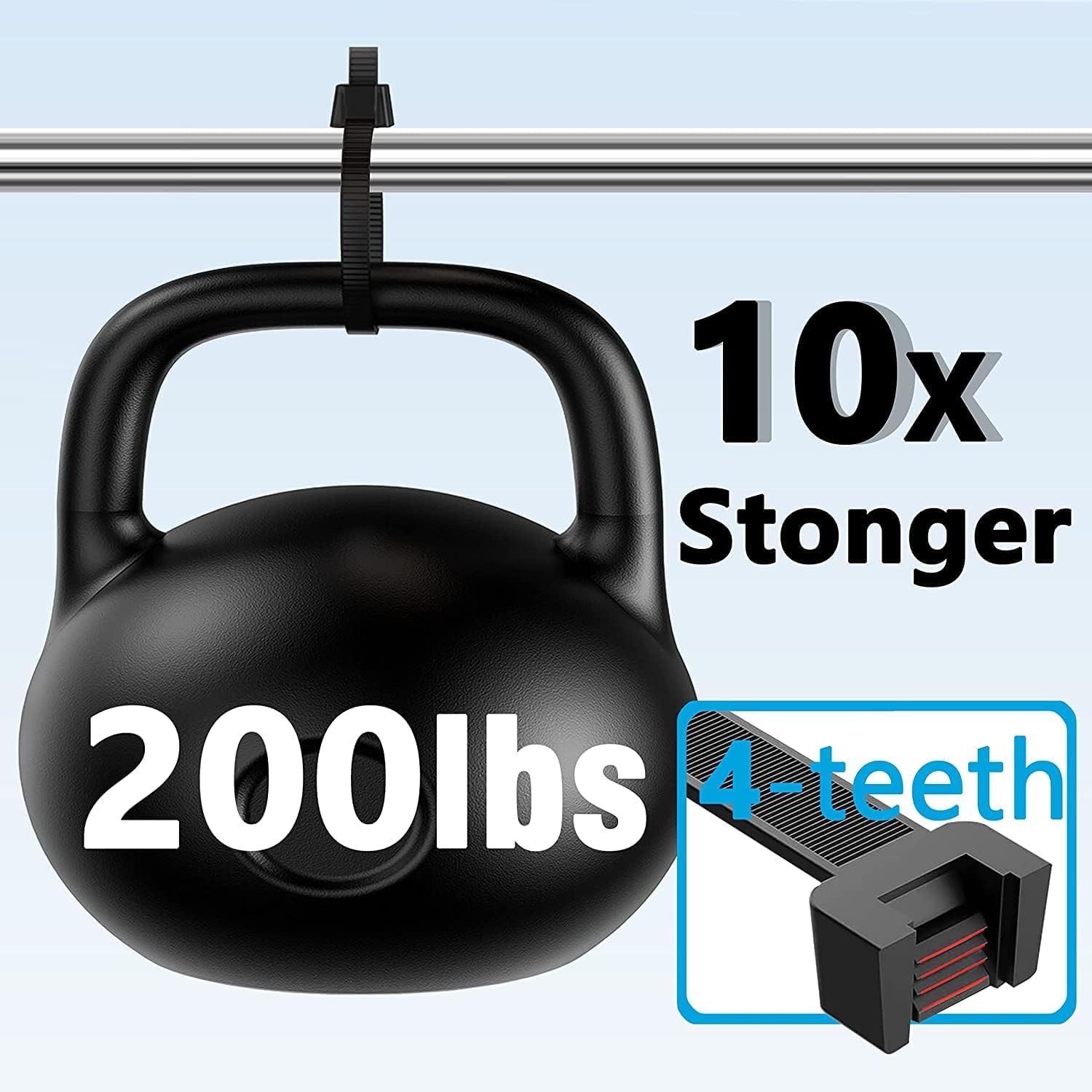 200lb Zip Ties Heavy Duty 18 Inch 350pcs, Large Black Cable Tie, Thick Heat Resistant Zipties, Big Wide Wire Ties, Industrial Tie Wraps for Outdoor Use