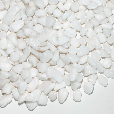 FANTIAN 10 lbs White Pebbles for Indoor Plants, 3/8 Inch Decorative White Stones. Polished River Rocks for Potted Plants Vase Cactus Bird Bath and Outdoor Garden Landscaping