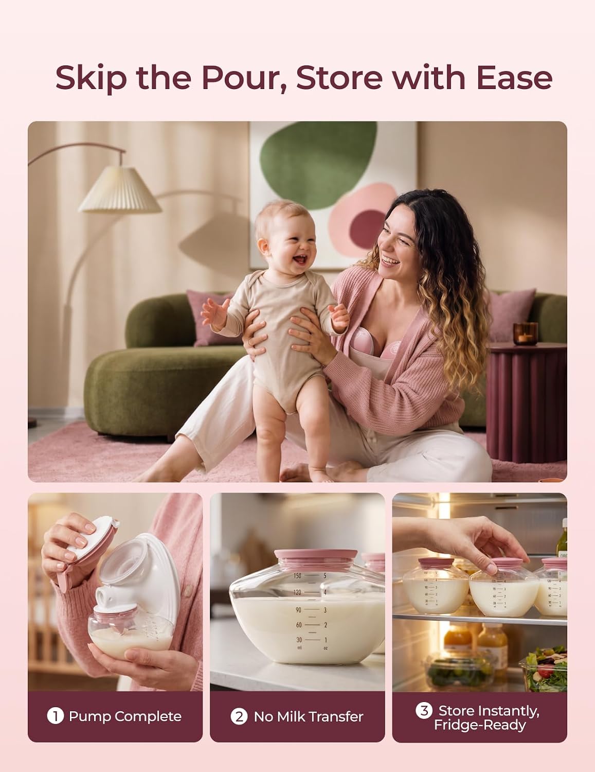 Momcozy Breast Pump Hands-Free Upgraded Mobile Flow M9 24mm, 1Pc Cozy Red