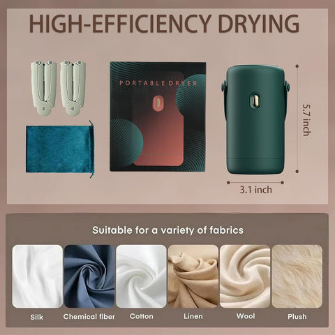 Portable Clothes Dryer, Mini Hanging Electric Laundry Dryer with Foldable Mini Drying Machine for Light Clothes, for Travel, Apartment, RV, Dorm,Convenient Fast Hanging Compact Clothes Dryer