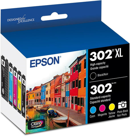 Epson 302 Claria Premium Ink High Capacity Black & Standard Color Cartridge Combo Pack (T302XL-BCS) Works with Expression XP-6000 XP-6100