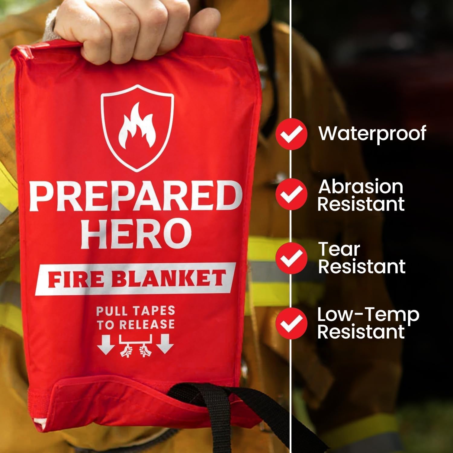 Prepared Hero Emergency Fire Blanket, Kitchen & Home, 39 x 39 in, 4 Pack