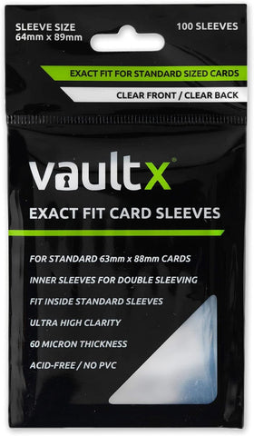 Vault X Exact Fit Inner Sleeves (100 Pack) Clear for Trading Cards