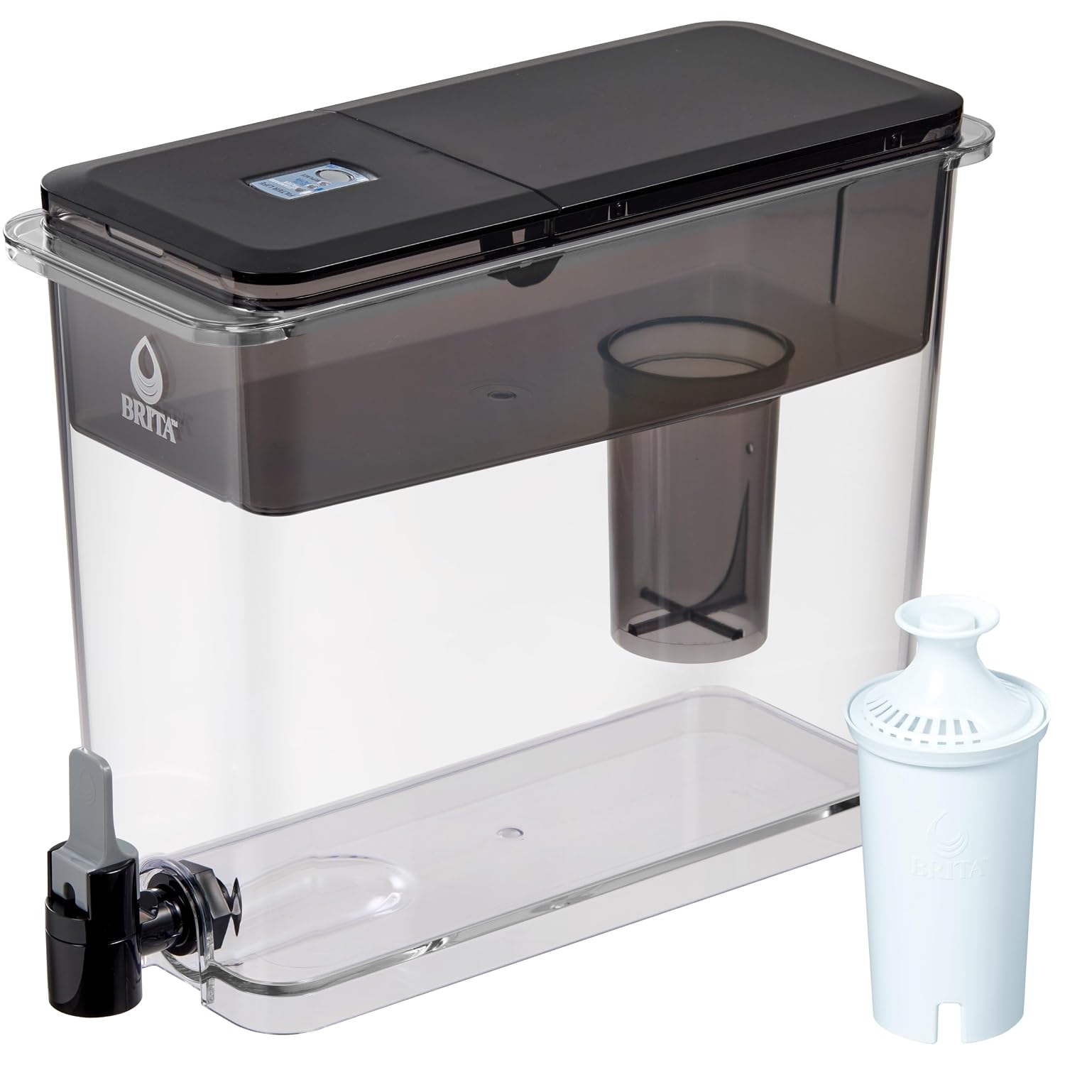 Brita XL 27 Cup Water Filter Pitcher, 1 Brita Plus Filter, Ultramax, Black