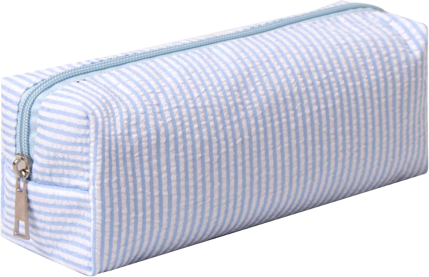 Cute Pencil Case Capacity Pencil Pouch Aesthetic Pen Bag Office Stationery Organizer Simple Sturdy Multifunctional Cosmetic Pouch (Light blue)