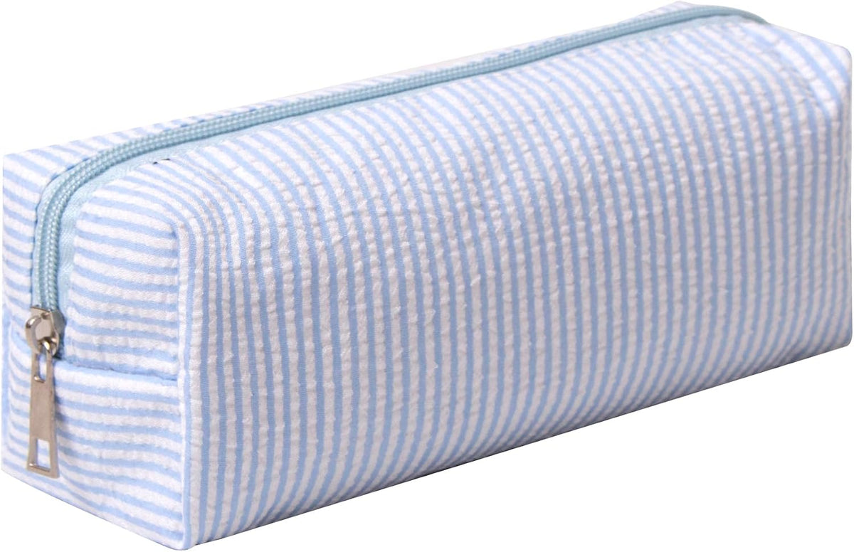 Cute Pencil Case Capacity Pencil Pouch Aesthetic Pen Bag Office Stationery Organizer Simple Sturdy Multifunctional Cosmetic Pouch (Light blue)