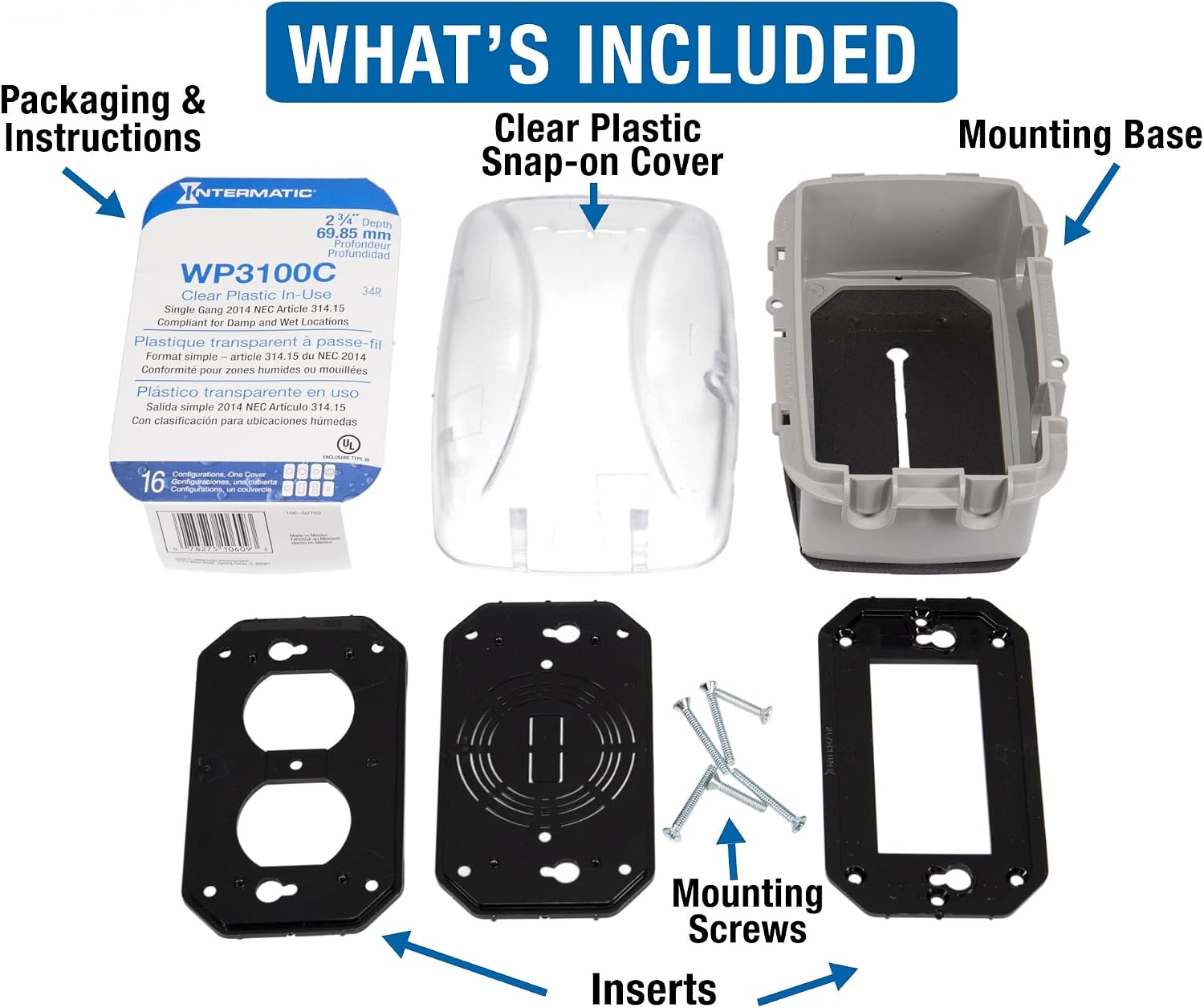 Intermatic WP3100C Weatherproof Outdoor Electrical Outlet Cover,Single-Gang
