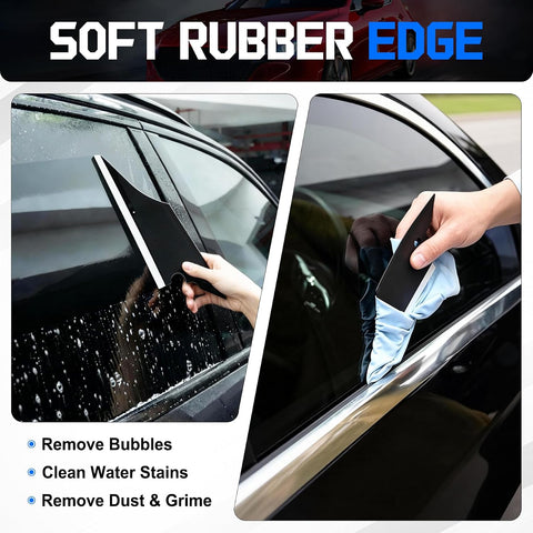 SINGARO Car Window Tint Kit, 9PCS Vehicle Glass Protective Film Wrapping Installation Set, Auto Vinyl Wrap Tinting Tools Included Vinyl Squeegee, Felt Squeegee, Cutter with Replacement Blades