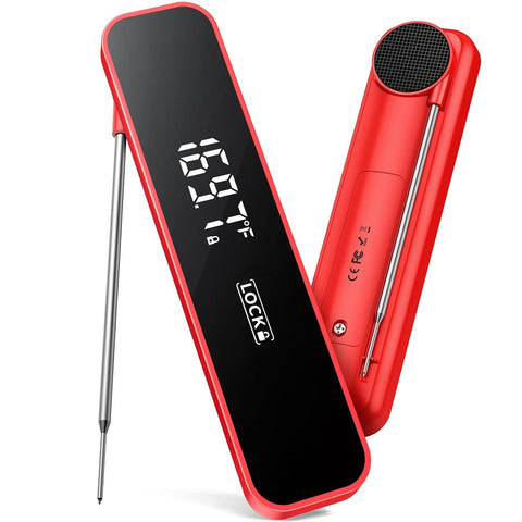 0.3 Sec Instant Read Meat Thermometer Digital for Grilling, Red