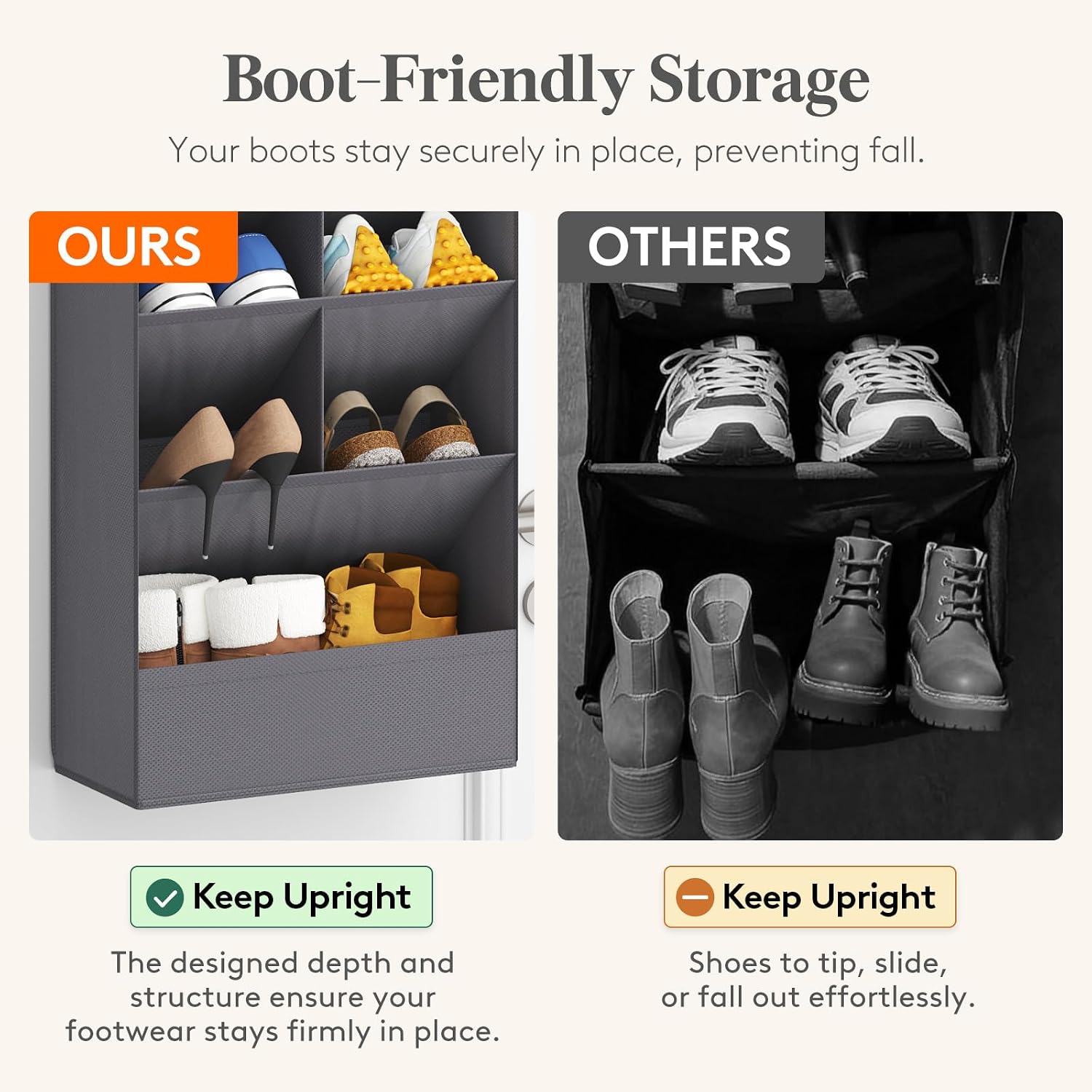 Lifewit 6 Tier Over the Door Shoe Organizer with 11 Large Deep Pockets, Fabric Hanging Shoes Shelf for Closet, Dorm Storage, Fit Up to 12 Pair Shoe Rack Holder for Sneakers, Boots, Gray