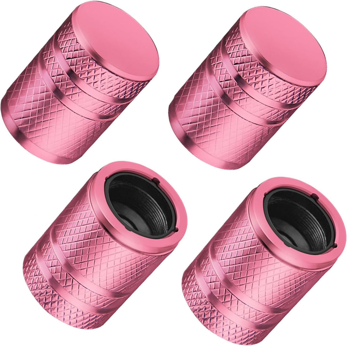 DESOUL Tire Valve Stem Caps Corrosion Resistant (4 Pack) - Pink