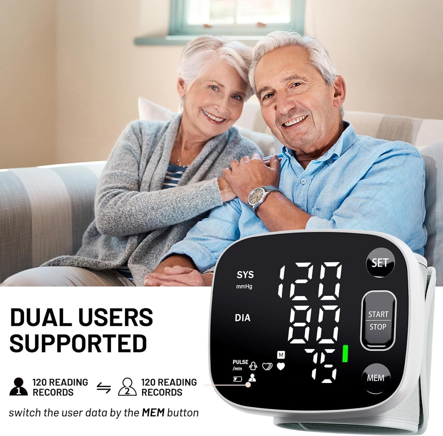 Oklar Wrist Blood Pressure Monitor, FDA Cleared Rechargeable BP Machine