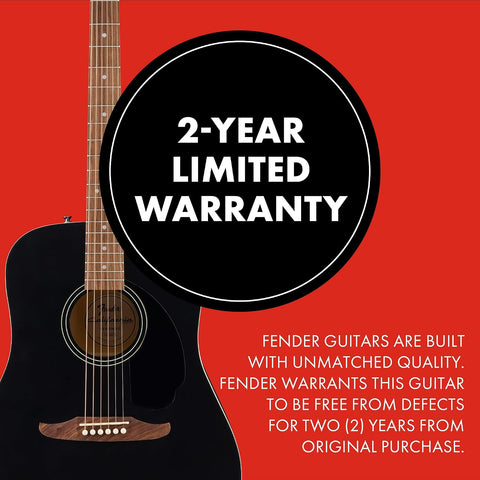 Fender California Debut Redondo Series Beginner Acoustic Guitar, Black