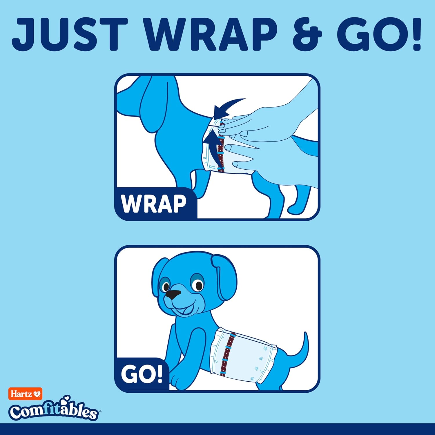 Hartz Comfitables Disposable Male Dog Wraps with Stretchy Waistband, Medium 12 Count