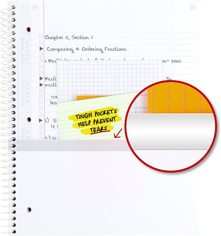 Five Star Spiral Notebook + Study App, 1 Subject, College Ruled, 8-1/2" x 11", 80 Sheets, Fights Ink Bleed, Water Resistant Cover, Ocean Tide (820443F-ECM)