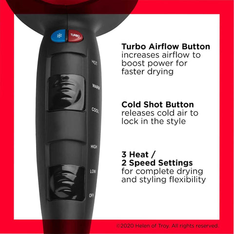 REVLON Turbo Hair Dryer | 1875 Watts of Maximum Shine, Fast Dry (Silver) | Built for Speed, Style & Shine, Fast Drying, Reduces Frizz, 3X Ceramic Coating
