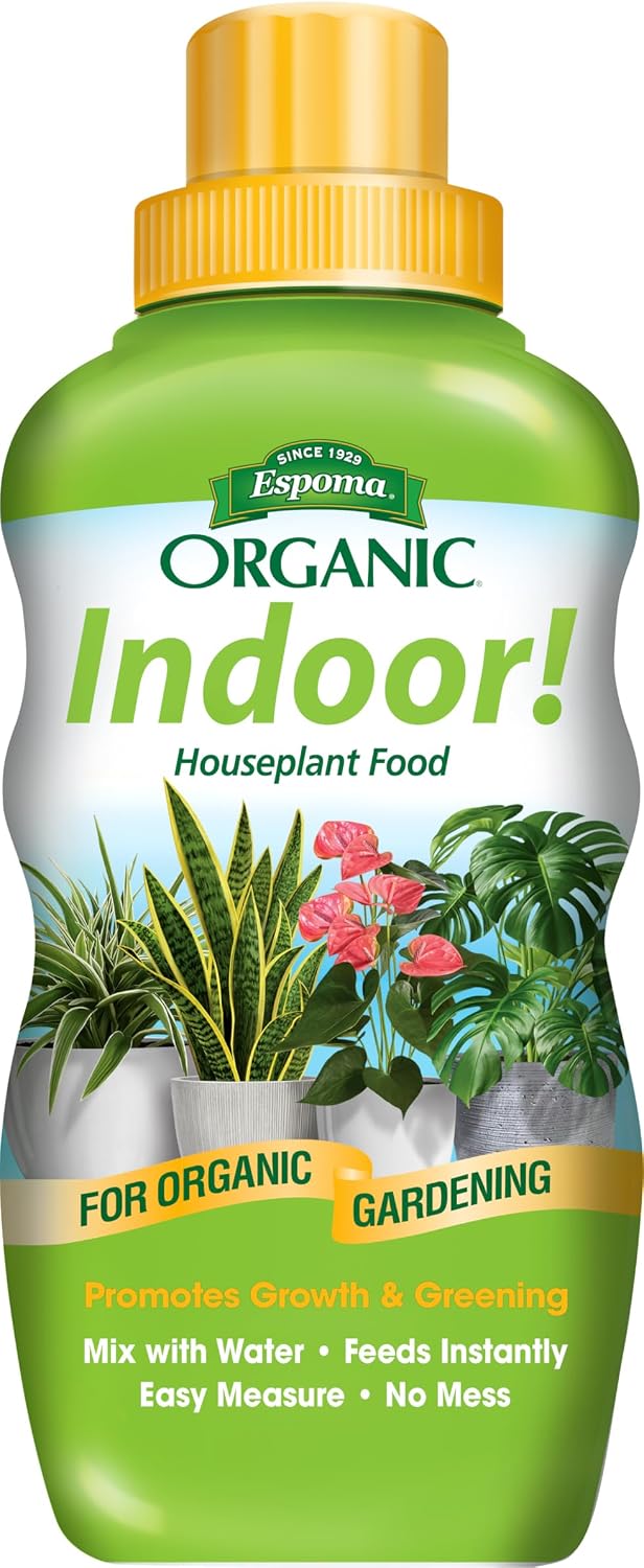 Espoma Organic 8 Ounce Concentrated Indoor! Plant Food - Indoor Plant Fertilizer for Large & Small Plants Like Pothos, Fiddle Leaf Fig, Monstera, Snake & Palms