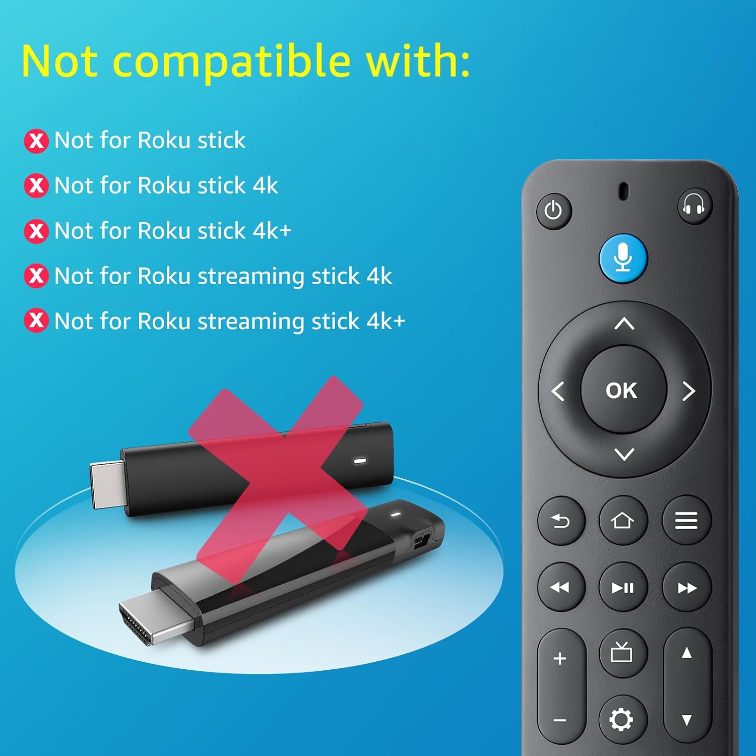 Replacement Remote for Fire TV, Fire Stick, FireStick, Insignia AMZ Fire TV