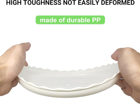 Plant Saucer, 7 Pack 8 10 12 14 15 Inch Durable Plastic Plant Trays for Pots, White & Black Round Plant Pot Saucers, Drip Tray for Indoor and Outdoor Garden (15", for 12 13 Inch Pot)