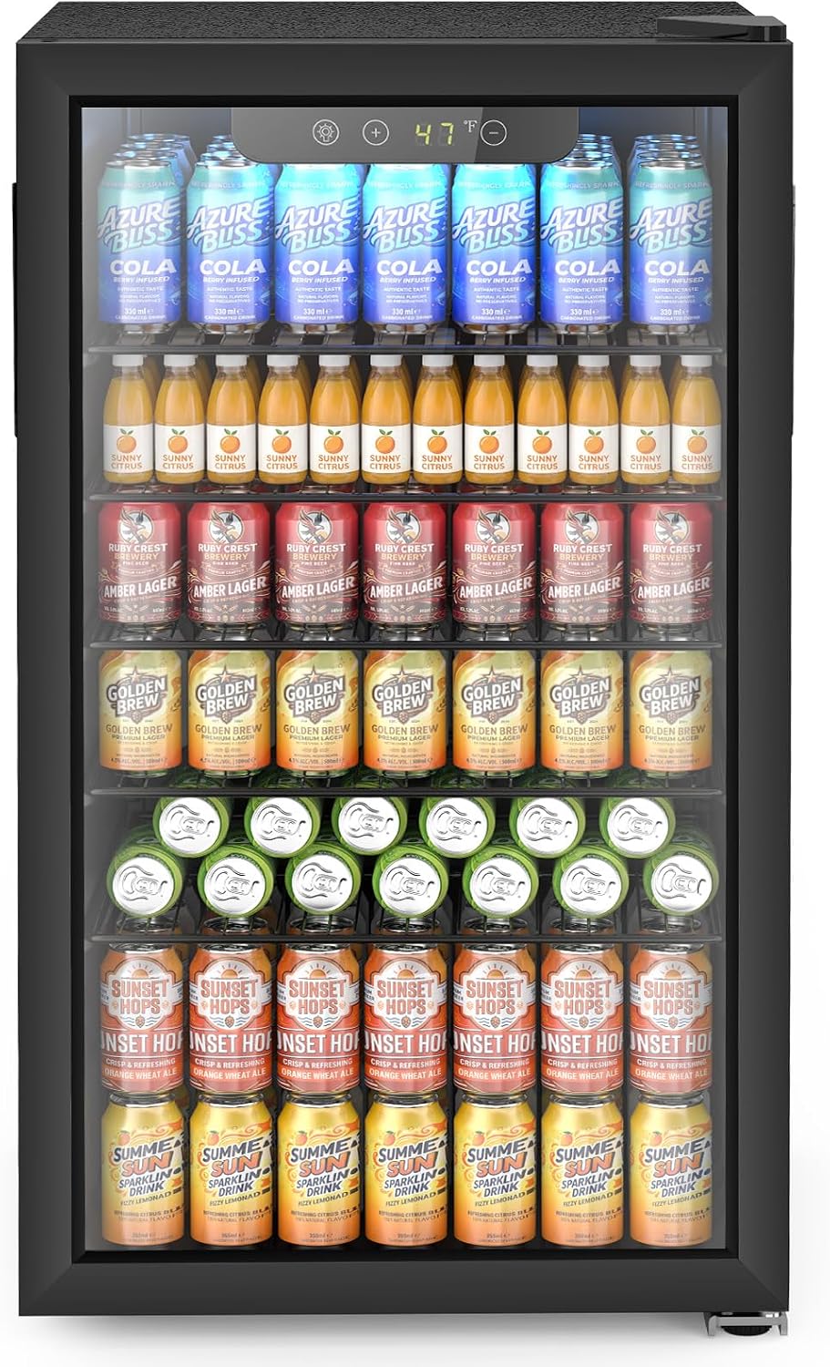Electactic Mini Fridge 130 Can Beverage Refrigerator Cooler, 3.2 Cu.Ft Drink Fridge for Soda Wine Beer, Adjustable Temperature Control for Home Office, Black